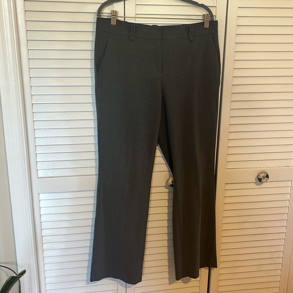Talbots grey trousers, signature boot cut